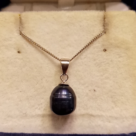 VTG Genuine Freshwater Pearl 925 Silver Pendant - Picture 5 of 5